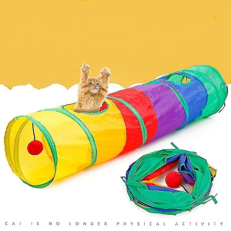 Jaula Plegable Para Pájaros Cat Tunnel Con Bolas Colgantes, 115 X 25 Cm - Venta Internacional.