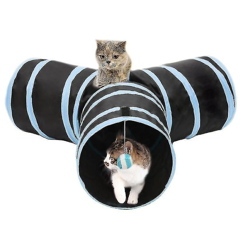 Jaula Para Pájaros, Bañera Para Pájaros, Plegable, 3 Salidas, Túnel Para Gatos, Azul - Venta Internacional.
