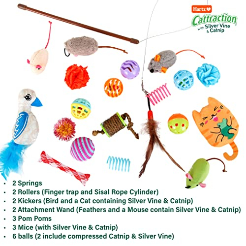 Foto 2 | Paquete Variado De Juguetes Para Gatos Hartz Cattraction Con Silver Vine Y Catn - Venta Internacional.