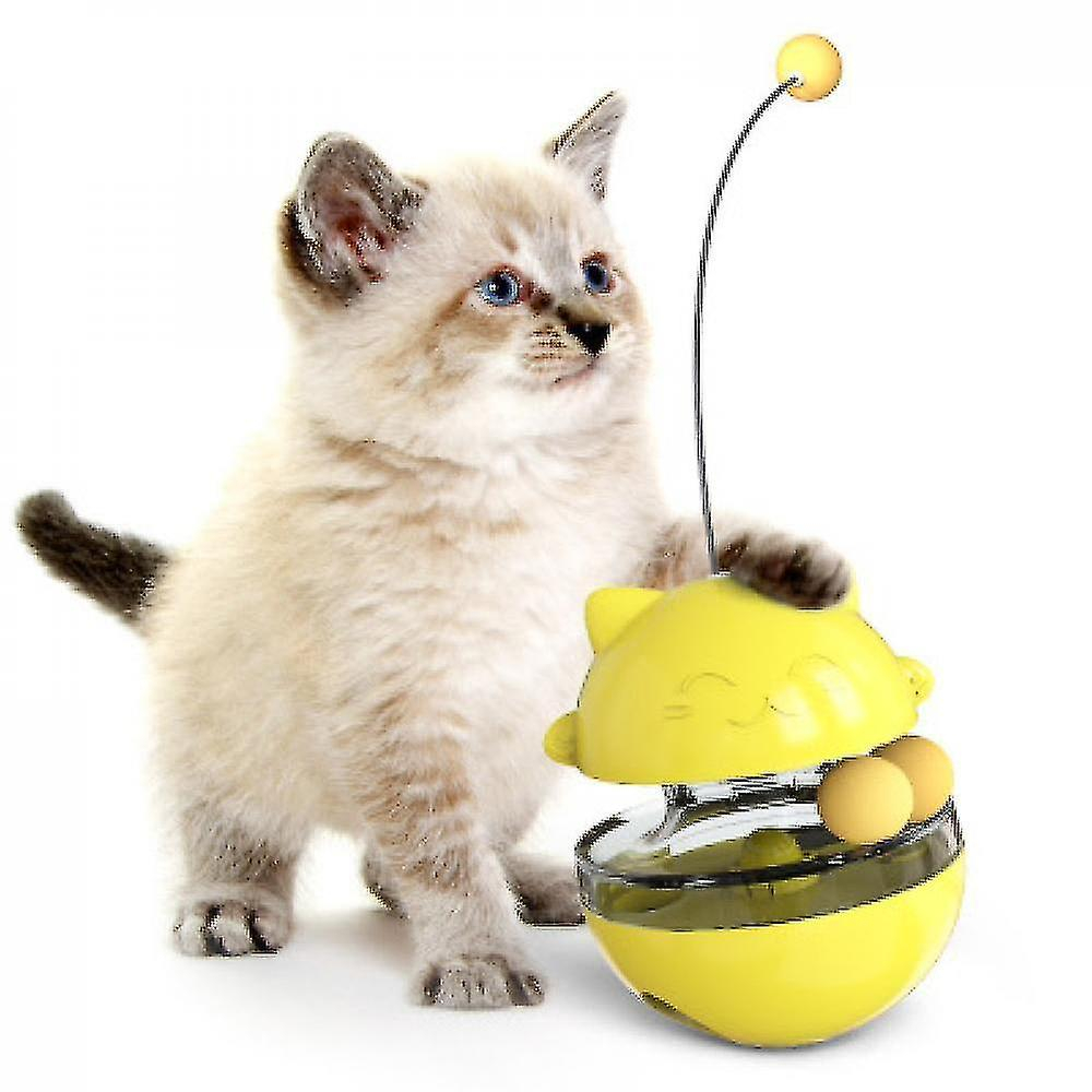 Dispensador De Comida Para Gatos, Juguete, Alimentador Lento, Huoguo, Amarillo - Venta Internacional.
