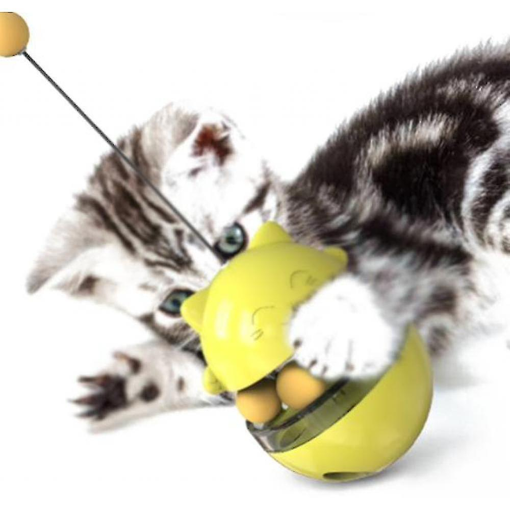 Foto 3 pulgar | Dispensador De Comida Para Gatos, Juguete, Alimentador Lento, Huoguo, Amarillo - Venta Internacional.