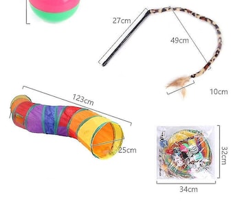 Foto 5 | Kit De Juguetes Para Gatos Huoguo, 20 Piezas, Túneles Plegables Interactivos - Venta Internacional.
