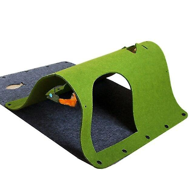 Paño De Fieltro Plegable Cat Tunnel Huoguo Diy De 70 X 52 Cm, Color Verde - Venta Internacional.