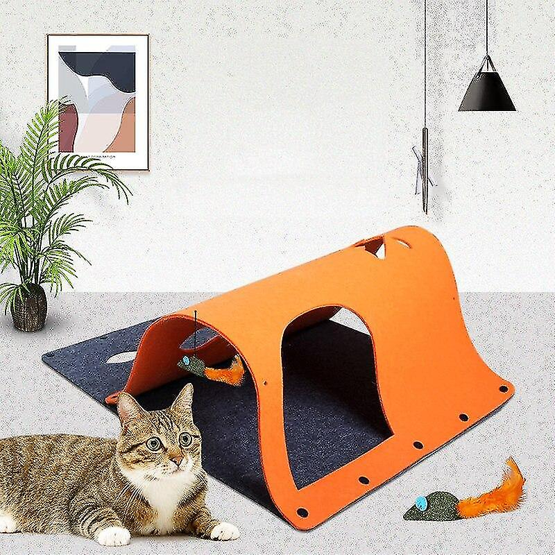 Foto 3 pulgar | Paño De Fieltro Plegable Cat Tunnel Huoguo Diy De 70 X 52 Cm, Color Verde - Venta Internacional.