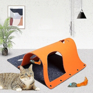 Foto 2 | Paño De Fieltro Plegable Cat Tunnel Huoguo Diy De 70 X 52 Cm, Color Verde - Venta Internacional.
