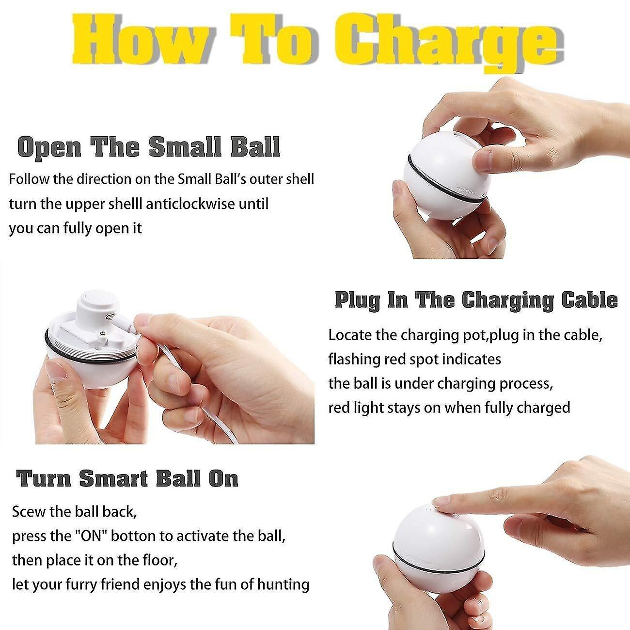 Foto 5 pulgar | Pelota Rodante Automática Inteligente Para Gatos Huoguo, Recargable Por Usb - Venta Internacional.