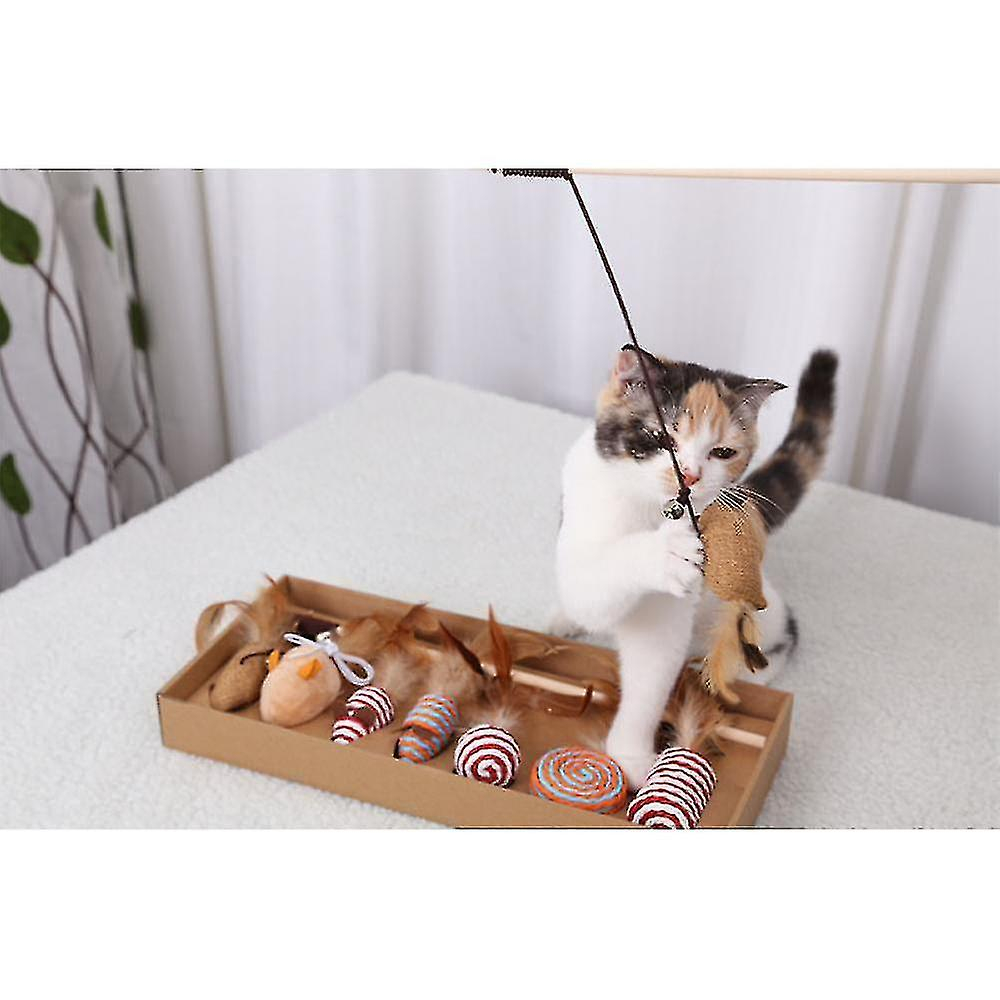Foto 3 pulgar | Juego De Juguetes Para Gatos, 7 Piezas, Barra De Madera Con Forma De Campana Para Gatos - Venta Internacional.