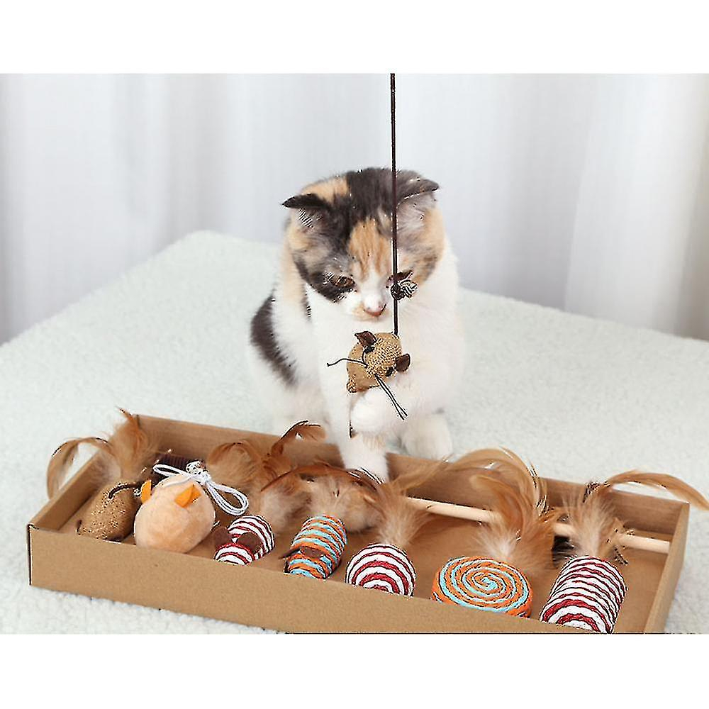 Foto 5 pulgar | Juego De Juguetes Para Gatos, 7 Piezas, Barra De Madera Con Forma De Campana Para Gatos - Venta Internacional.
