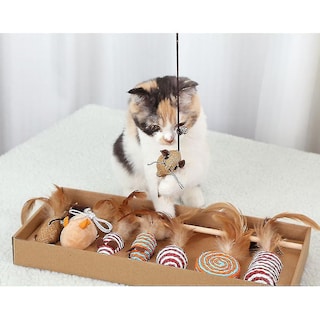 Foto 4 | Juego De Juguetes Para Gatos, 7 Piezas, Barra De Madera Con Forma De Campana Para Gatos - Venta Internacional.