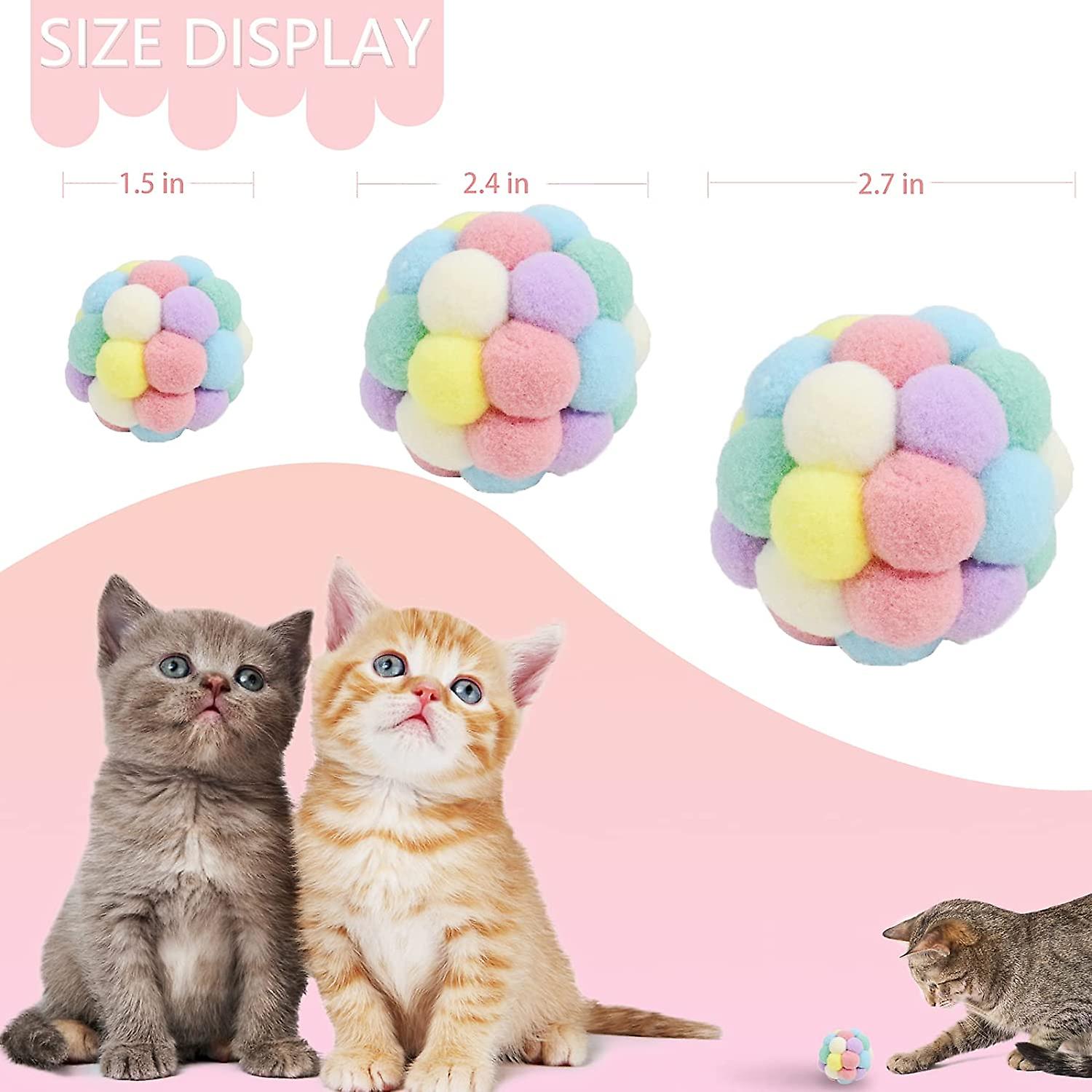 Pelota Para Gatos Huoguo, Hilo De Lana Colorido Hecho A Mano Con Campana - Venta Internacional.