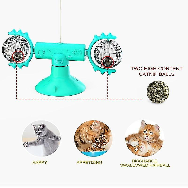Foto 5 pulgar | Bola Giratoria De Plumas De Gato De Juguete Con Hierba Gatera Para Gatos - Venta Internacional.