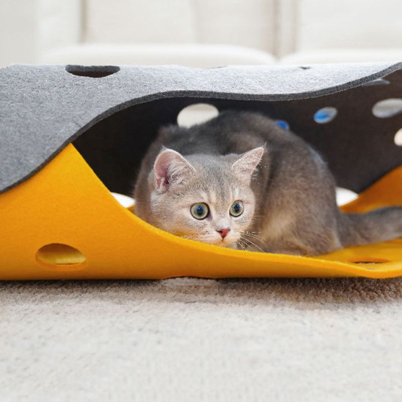 Foto 4 pulgar | Túnel De Juego Para Gatos Sanlin Beans Plegable Con Orificios De Seguimiento - Venta Internacional.