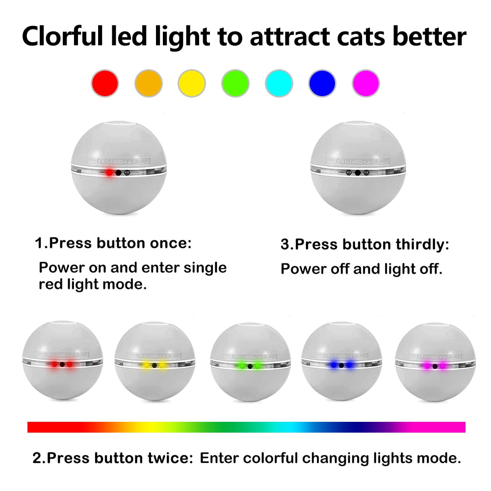 Foto 3 pulgar | Juguete Para Gatos Sanlin Beans, Colorido, Led Que Gira Automáticamente Con Hierba Gatera - Venta Internacional.