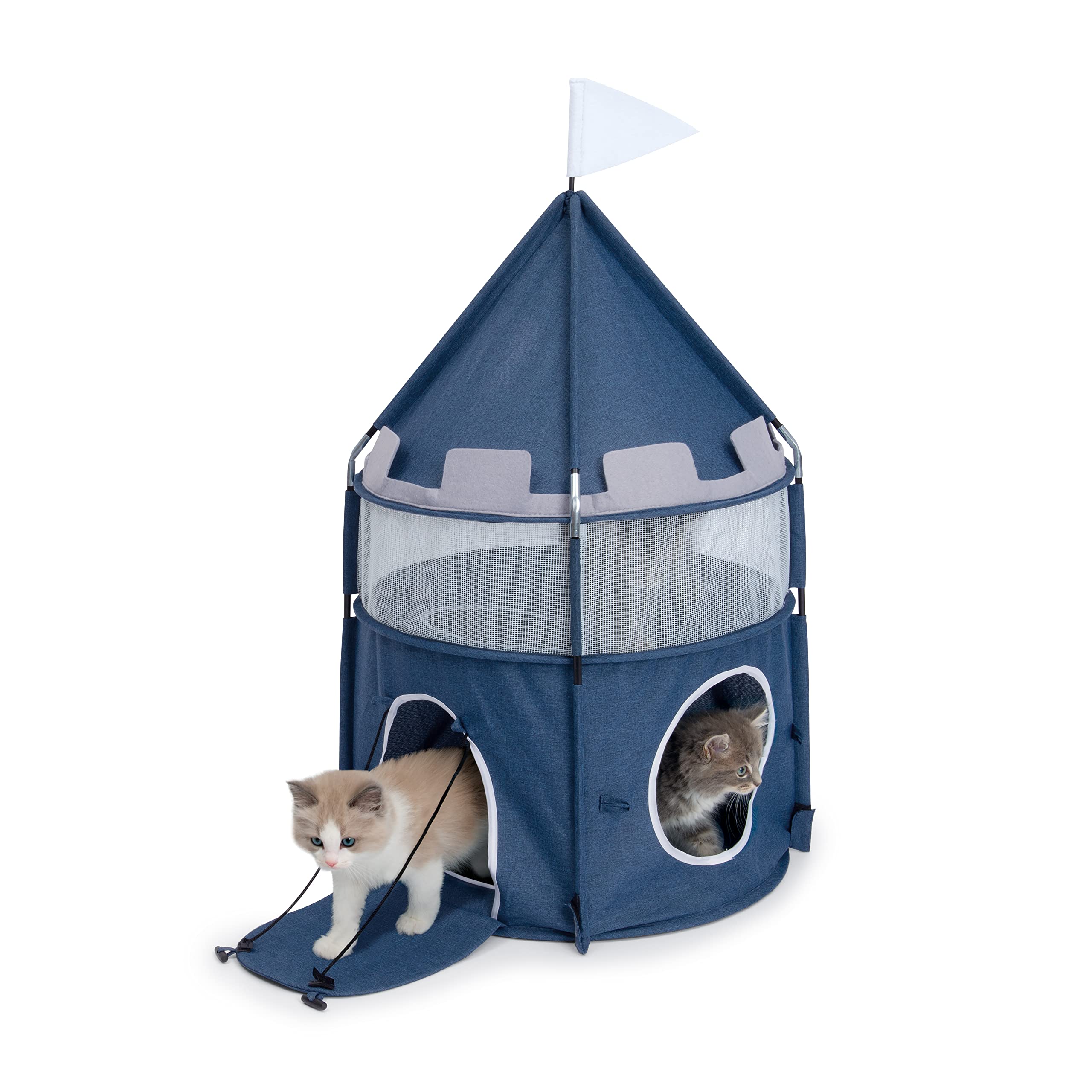 Foto 2 pulgar | Cat Tower Catit Vesper Castle, Plegable De 2 Niveles, Azul - Venta Internacional.