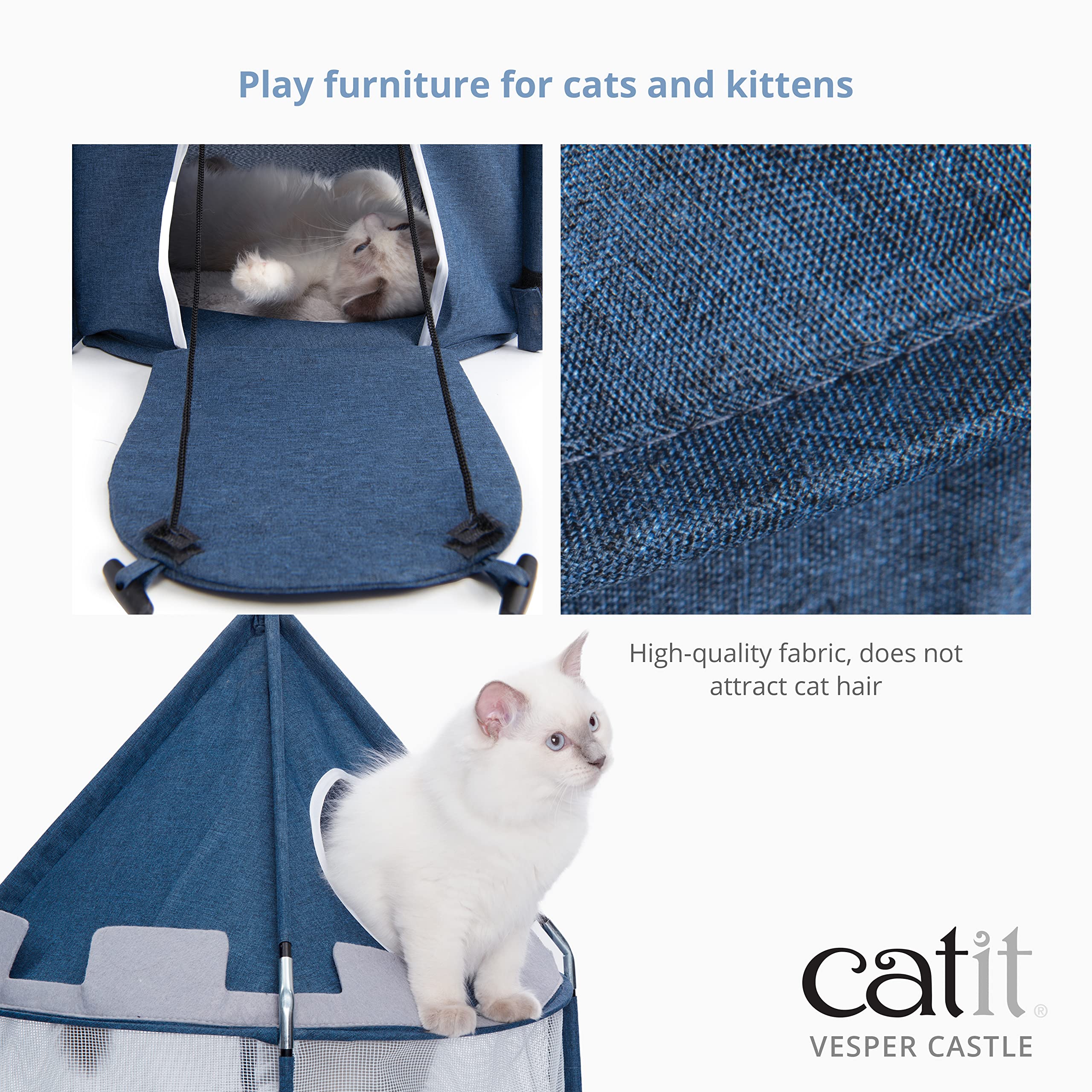 Foto 3 pulgar | Cat Tower Catit Vesper Castle, Plegable De 2 Niveles, Azul - Venta Internacional.