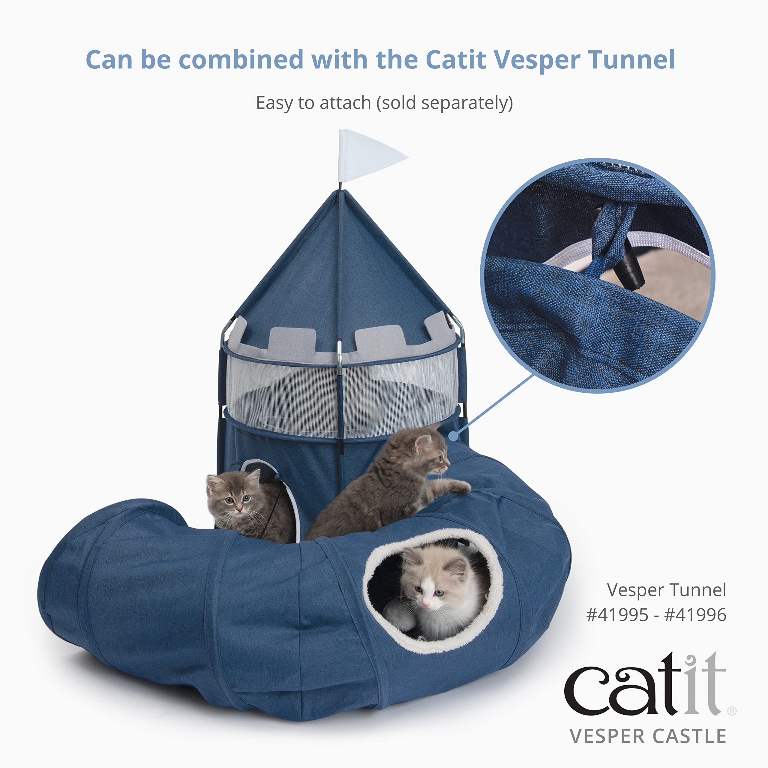 Foto 4 pulgar | Cat Tower Catit Vesper Castle, Plegable De 2 Niveles, Azul - Venta Internacional.