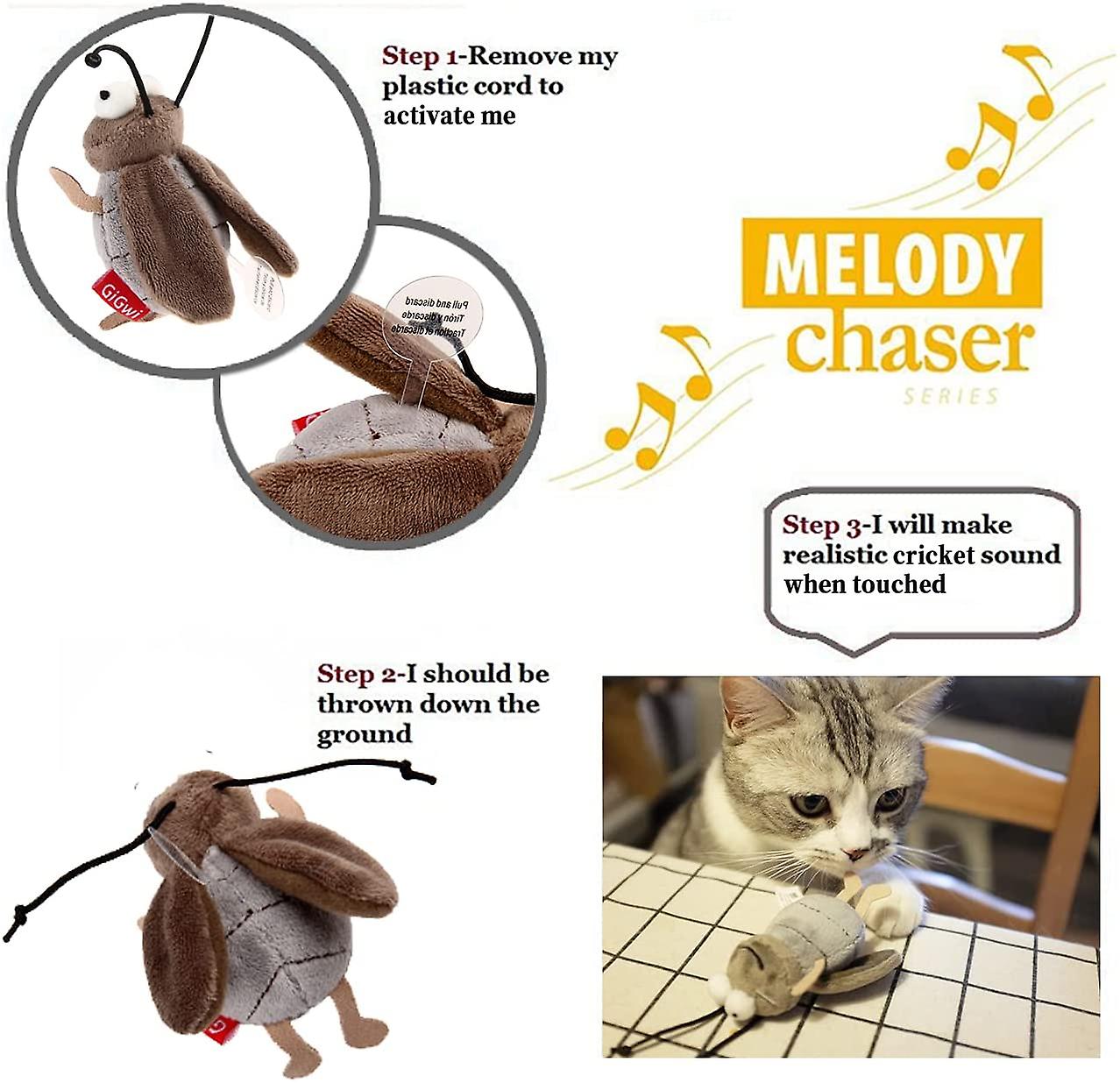 Foto 3 pulgar | Juguete Interactivo Para Gatos Huoguo Animal Sound Squeaking Cricket - Venta Internacional.