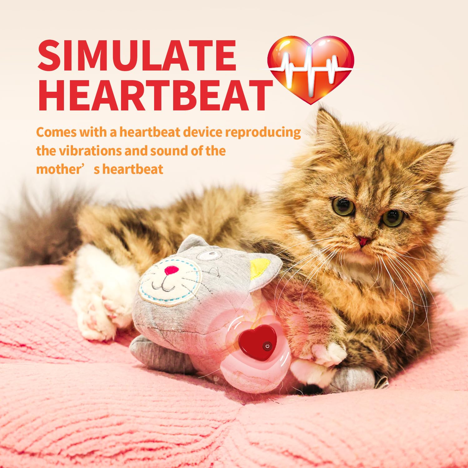Foto 3 pulgar | Juguete Calmante Para Gatos All For Paws Afp Heartbeat De Peluche - Venta Internacional.