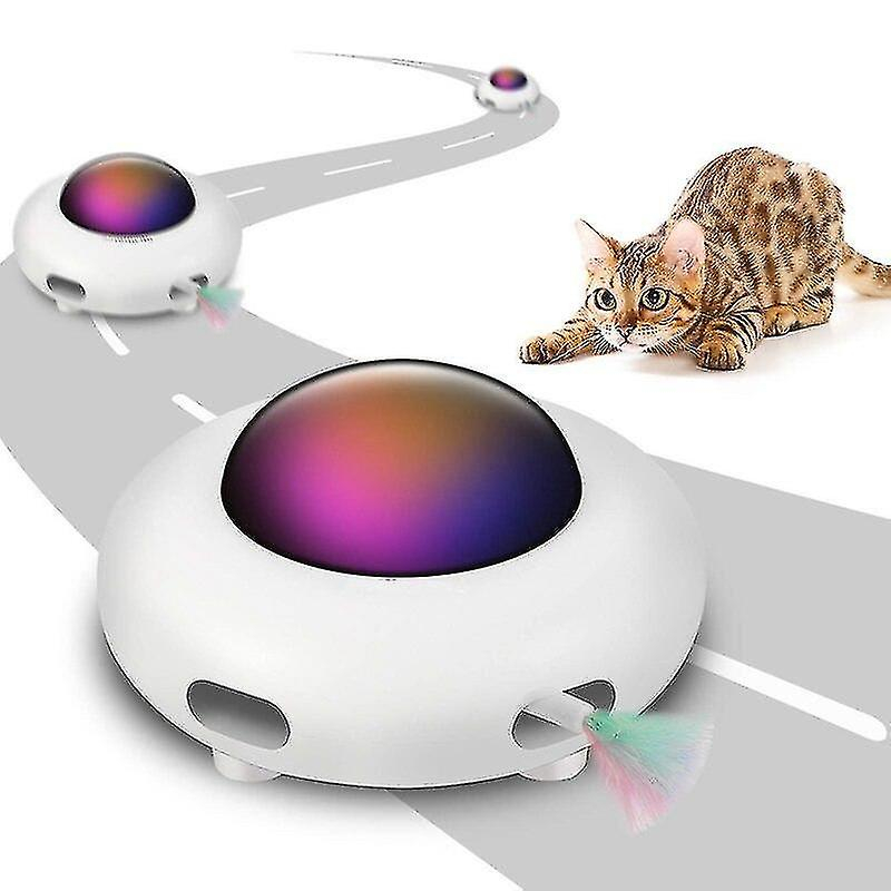 Foto 3 pulgar | Pluma Giratoria Interactiva Automática Ufo De Juguete Para Gatos Huoguo - Venta Internacional.