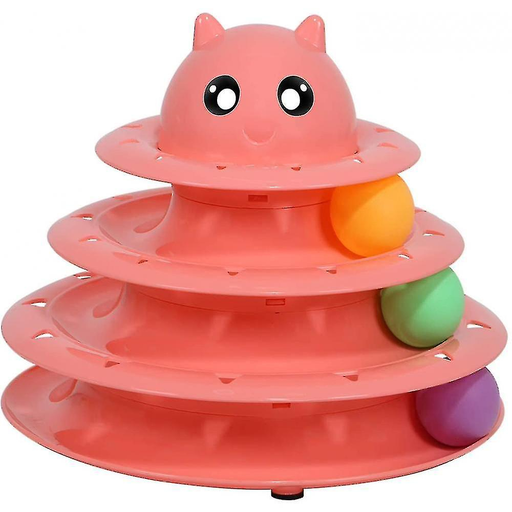 Ruedas Cat Toy Roller En Forma De Torre De 3 Niveles Con 6 Bolas De Colores - Venta Internacional.
