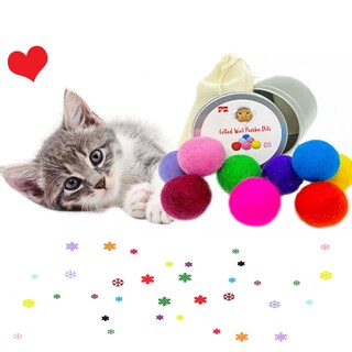 Foto 1 | Bolas De Lana Fieltrada Puurkadot Catnip De Cat Toy Con Lata De Recarga - Venta Internacional.
