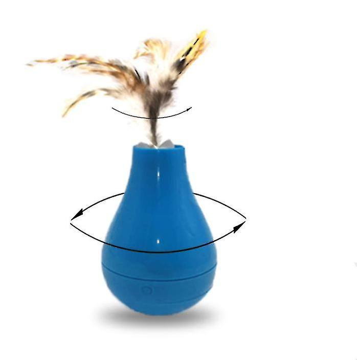 Vaso Huoguo De Cat Toy Con Plumas Y Divertido Bastón Para Gatos, Color Azul - Venta Internacional.