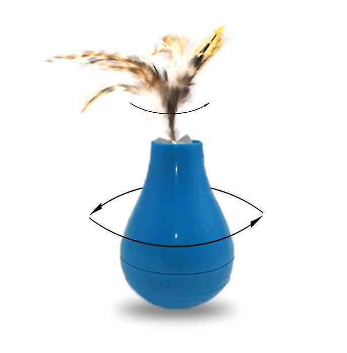 Foto 4 | Vaso Huoguo De Cat Toy Con Plumas Y Divertido Bastón Para Gatos, Color Azul - Venta Internacional.