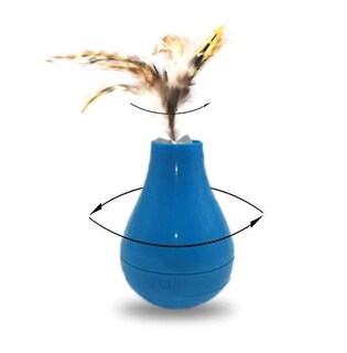 Foto 4 | Vaso Huoguo De Cat Toy Con Plumas Y Divertido Bastón Para Gatos, Color Azul - Venta Internacional.