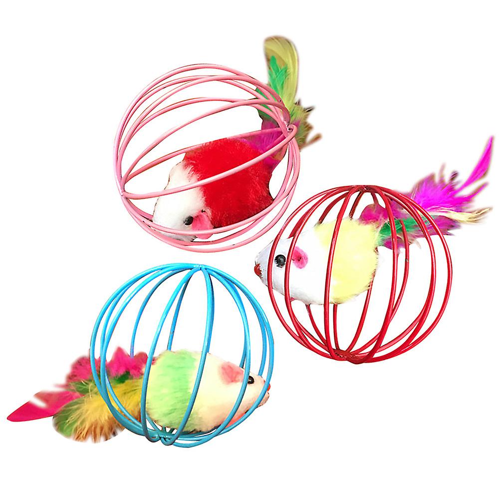 Foto 3 pulgar | Juguete Para Gatos Huoguo, Rata Enjaulada Con Pelota Para Mascotas, Gatos Y Gatitos - Venta Internacional.