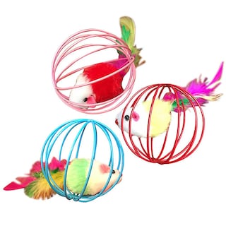 Foto 2 | Juguete Para Gatos Huoguo, Rata Enjaulada Con Pelota Para Mascotas, Gatos Y Gatitos - Venta Internacional.
