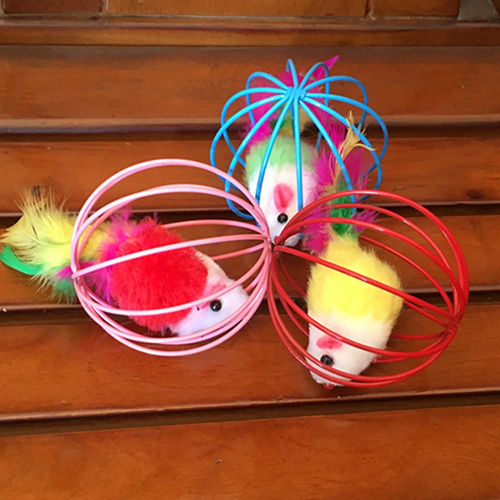 Foto 5 pulgar | Juguete Para Gatos Huoguo, Rata Enjaulada Con Pelota Para Mascotas, Gatos Y Gatitos - Venta Internacional.