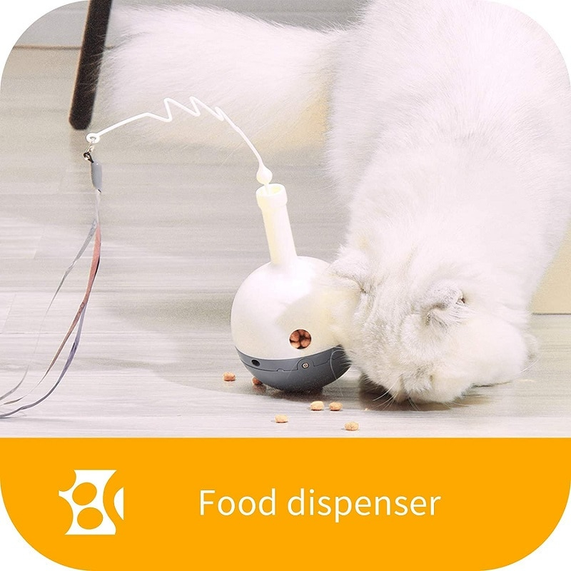 Molino De Viento Con Dispensador Automático De Comida Y Golosinas Para Gatos Con Plumas - Venta Internacional.