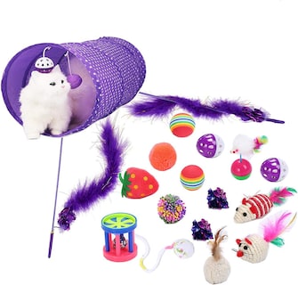 Foto 1 | Set De Juguetes Para Gatos Catangel, 17 Piezas, Bolas De Ratón, Pescado Y Hierba Gatera - Venta Internacional.