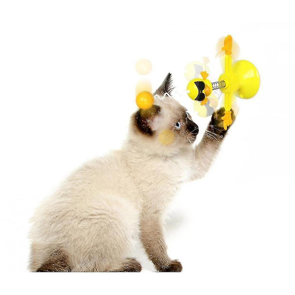 Foto 4 pulgar | Molino De Viento Para Gatos Con Tocadiscos Interactivo Amarillo Huoguo - Venta Internacional.