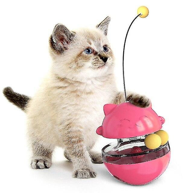 Divertido Vaso 3 En 1 Con Bola Giratoria Para Gatos Huoguo, Color Rosa - Venta Internacional.