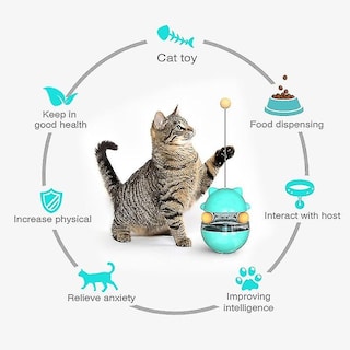 Foto 3 | Vaso Huoguo Con Forma De Órbita Circular Para Gatos, Con Fugas De Comida, Bolas De Comida - Venta Internacional.