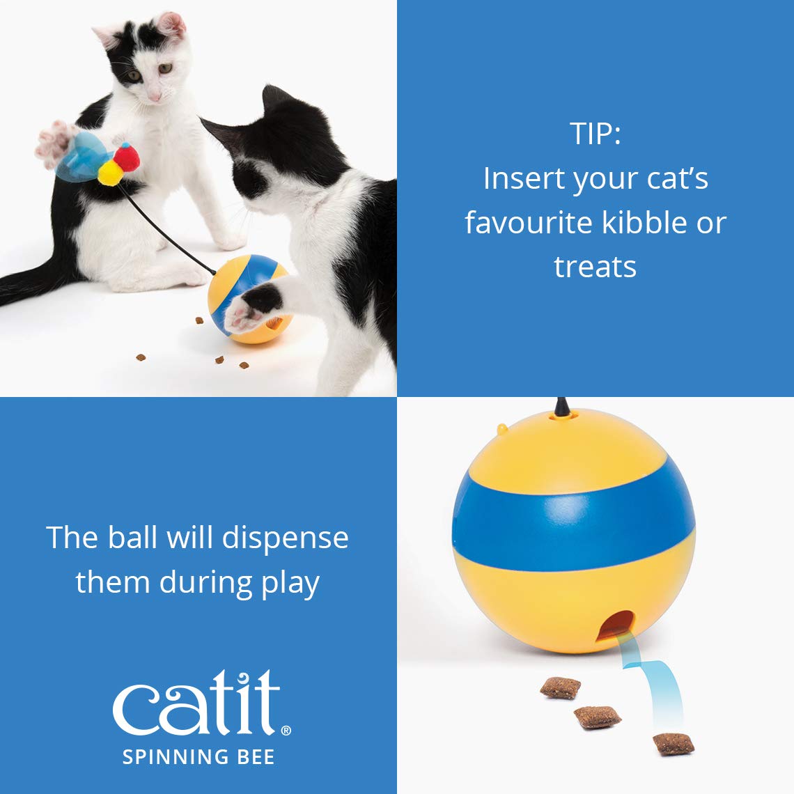 Foto 4 pulgar | Juguete Interactivo Para Gatos Catit Play Spinning Bee Con Dispensador De Golosinas - Venta Internacional.