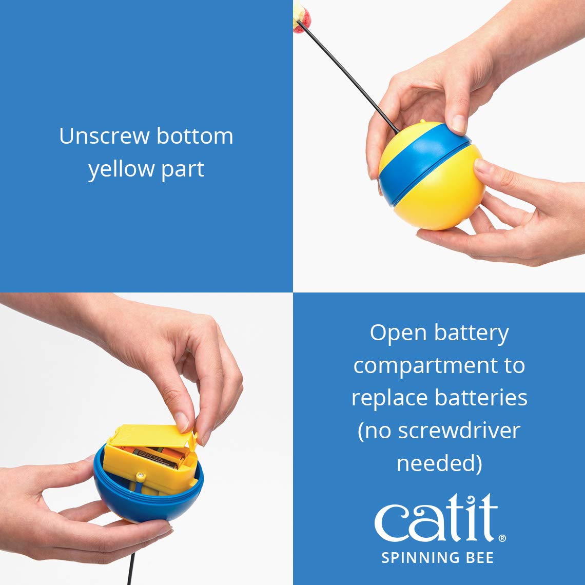 Foto 5 pulgar | Juguete Interactivo Para Gatos Catit Play Spinning Bee Con Dispensador De Golosinas - Venta Internacional.