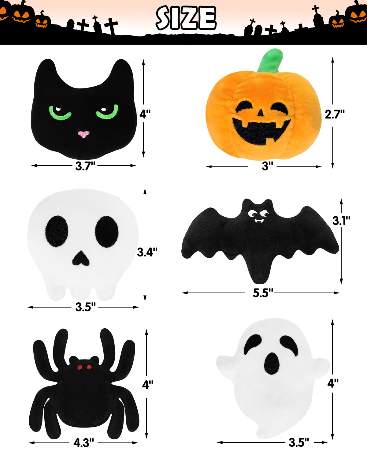 Foto 4 pulgar | Peluche Para Masticar Catnip Toys Ciyvolyeen Para Halloween Con Forma De Gato, 6 Unidades - Venta Internacional.