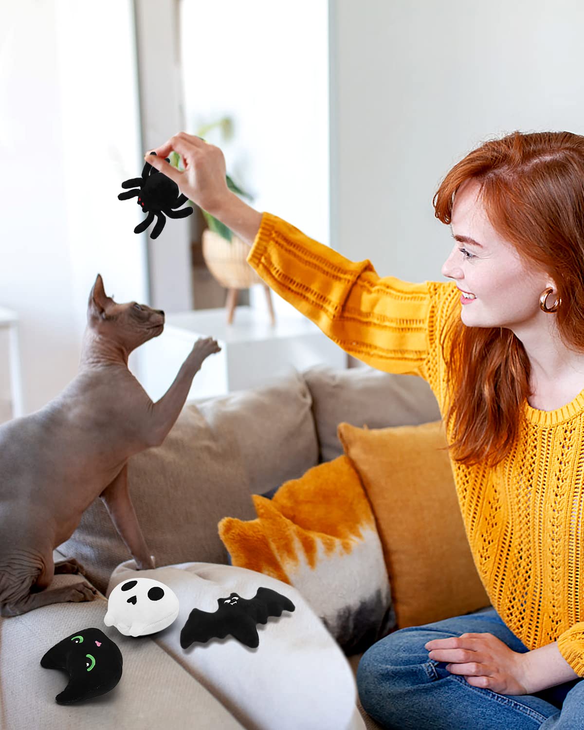 Foto 5 pulgar | Peluche Para Masticar Catnip Toys Ciyvolyeen Para Halloween Con Forma De Gato, 6 Unidades - Venta Internacional.