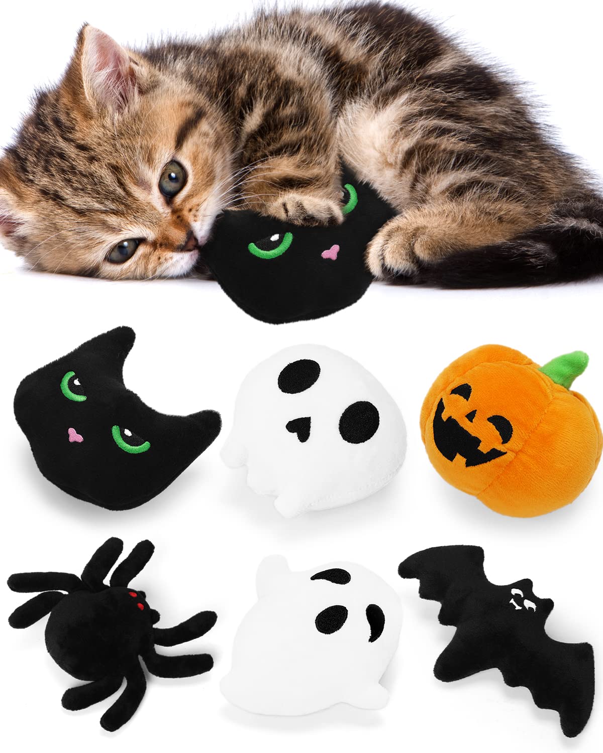 Foto 7 pulgar | Peluche Para Masticar Catnip Toys Ciyvolyeen Para Halloween Con Forma De Gato, 6 Unidades - Venta Internacional.