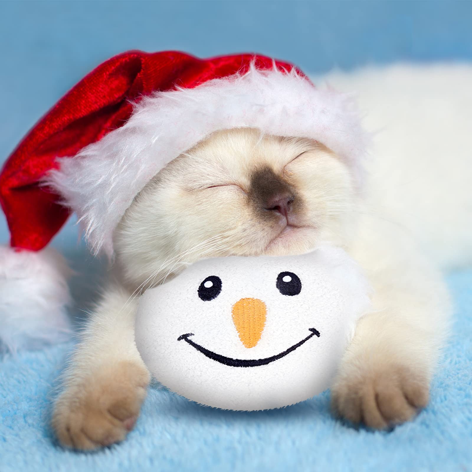 Foto 5 pulgar | Pelotas De Muñeco De Nieve De Peluche Para Gatos Con Hierba Gatera Para Navidad, 8 Unidades - Venta Internacional.