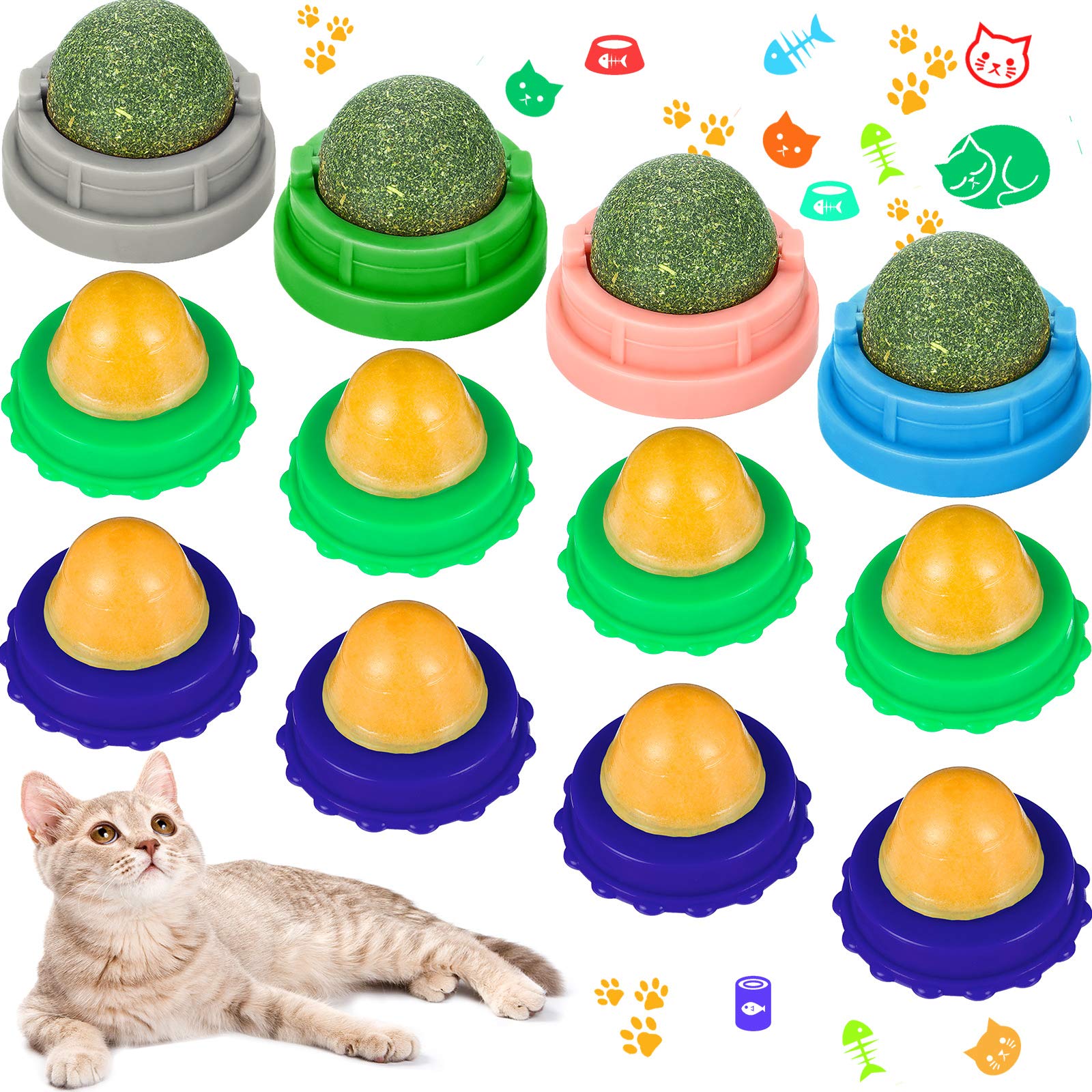 Foto 2 pulgar | Pelotas De Hierba Gatera Skylety Para Gatos De Pared Con Bocadillos Para Gatos, 12 Unidades - Venta Internacional.