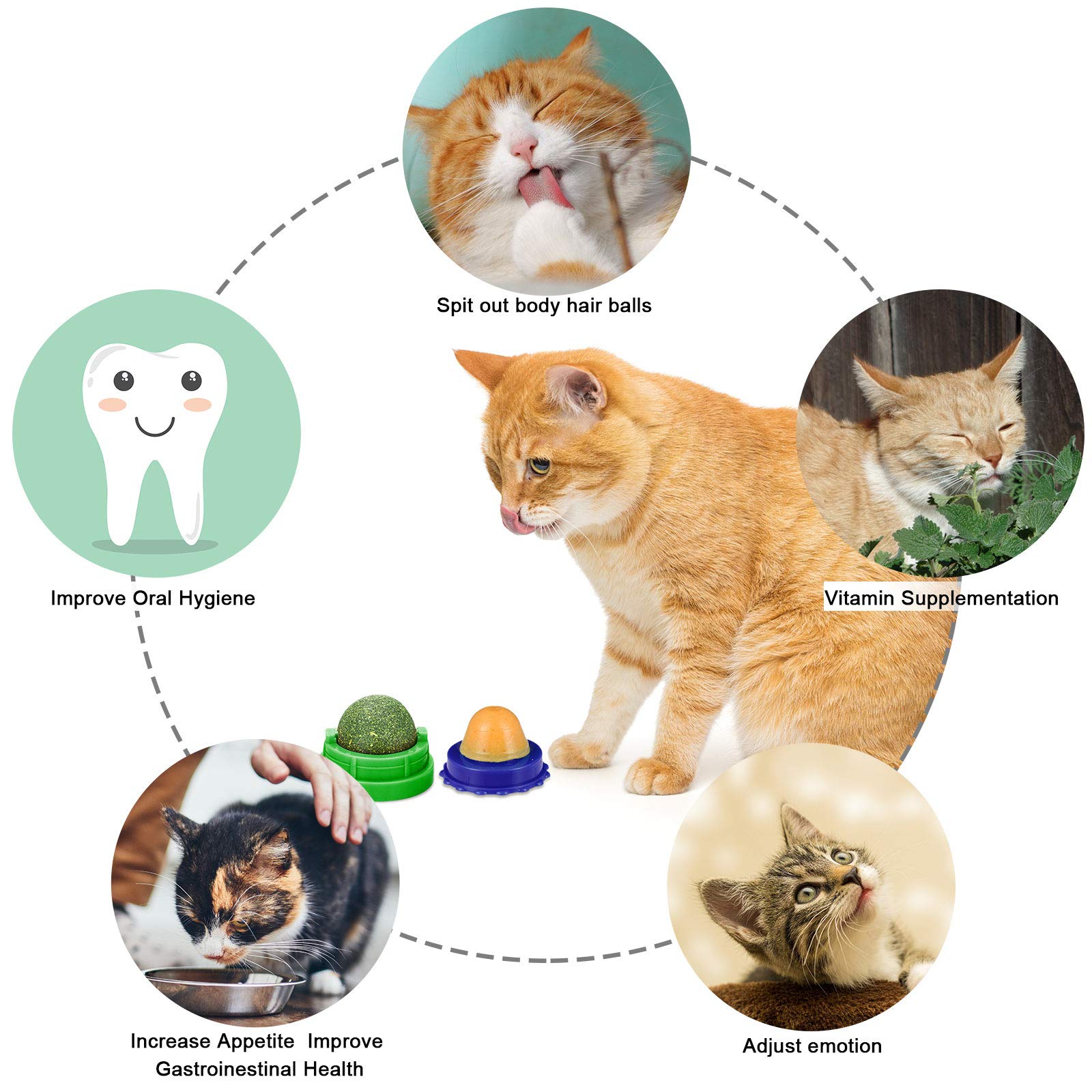 Foto 5 pulgar | Pelotas De Hierba Gatera Skylety Para Gatos De Pared Con Bocadillos Para Gatos, 12 Unidades - Venta Internacional.