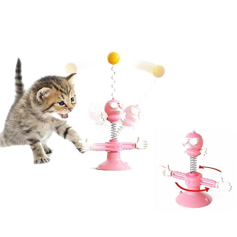 Foto 5 pulgar | Molino De Viento Para Gatos Con Tocadiscos Interactivo Rosa Huoguo - Venta Internacional.