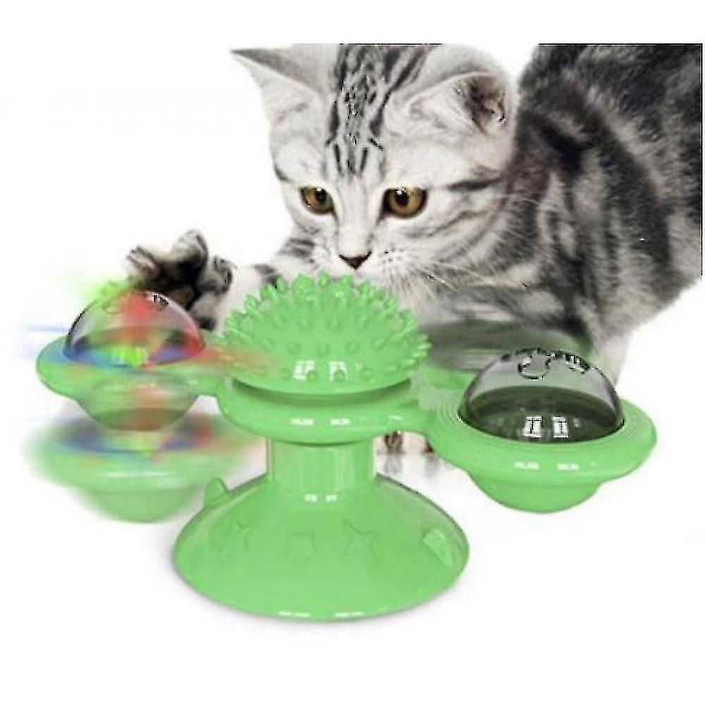 Juguete Interactivo Cat Toy Huoguo Con Ventosa Para Gatos, Color Verde - Venta Internacional.