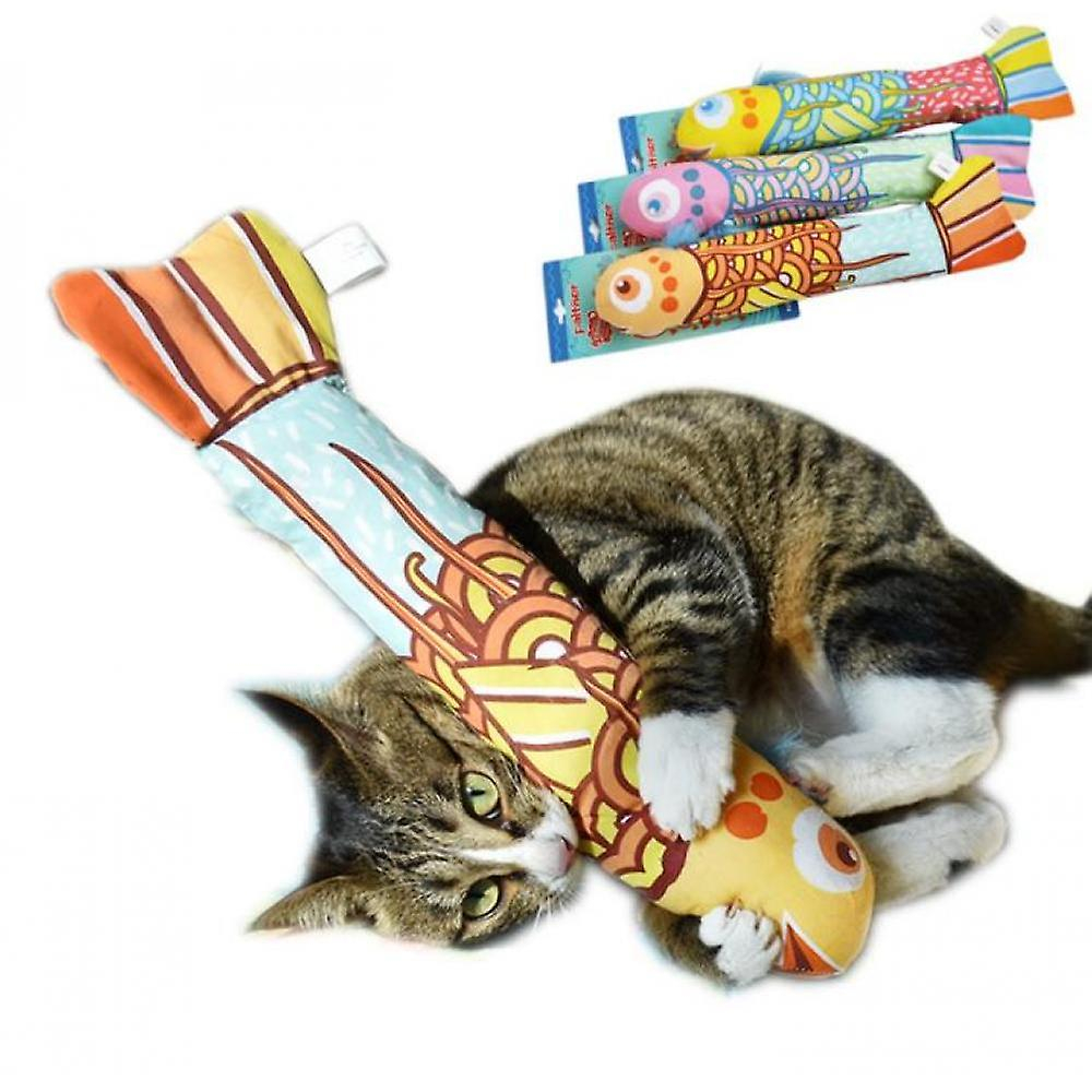 Almohada Para Gatos, Hierba Gatera, Papel Sonoro, Menta Y Pescado - Venta Internacional.
