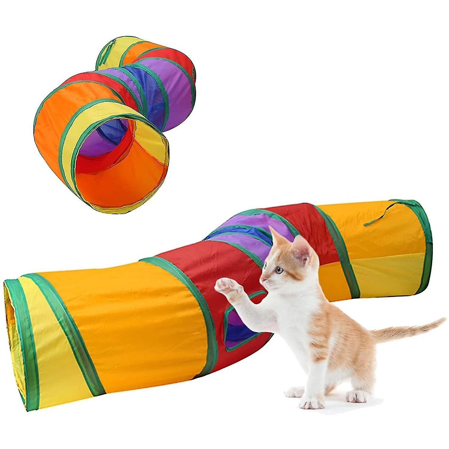 Túnel De Juguete Para Gatos Huoguo Yngffb, Arcoíris Plegable, 25 X 122 Cm - Venta Internacional.