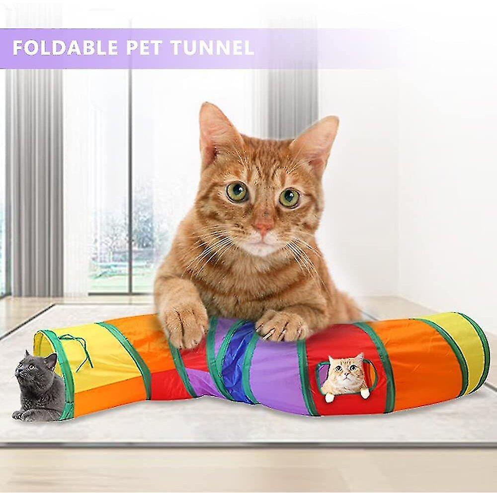 Foto 6 pulgar | Túnel De Juguete Para Gatos Huoguo Yngffb, Arcoíris Plegable, 25 X 122 Cm - Venta Internacional.