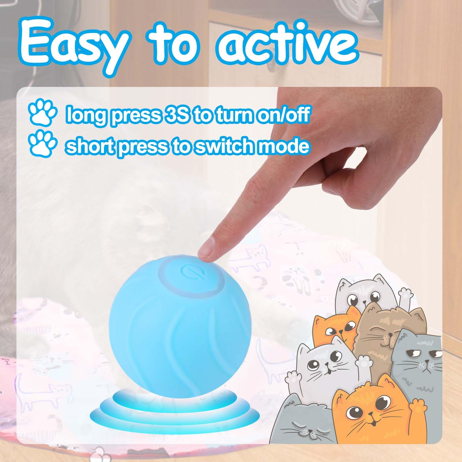 Foto 8 pulgar | Juguete Interactivo Para Gatos Mity Rain Para Gatos De Interior Con Pelota - Venta Internacional.